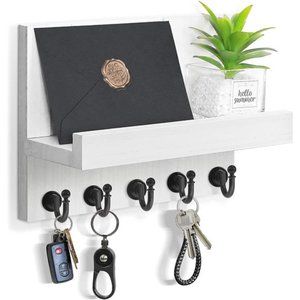 Key Holder for Wall:Easy Installation Mail Organizer Wall Mount Hanging Key Rack